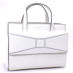 KATE SPADE CHANTAL BRIDGE PLACE BAG IN CREAM PEBBLED LEATHER